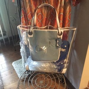 Coach leather and plastic Beach bag